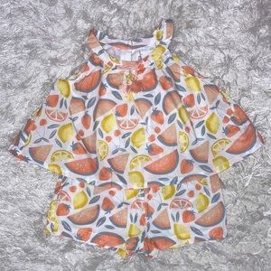 Dylan and Abbey 24m lemon watermelon print romper sunsuit